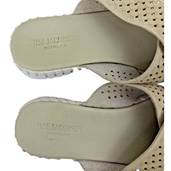 Ilse Jacobsen Tulip Cross Band Sandal Slide Milk Cream US 9.5  EU 40 READ - Picture 10 of 11